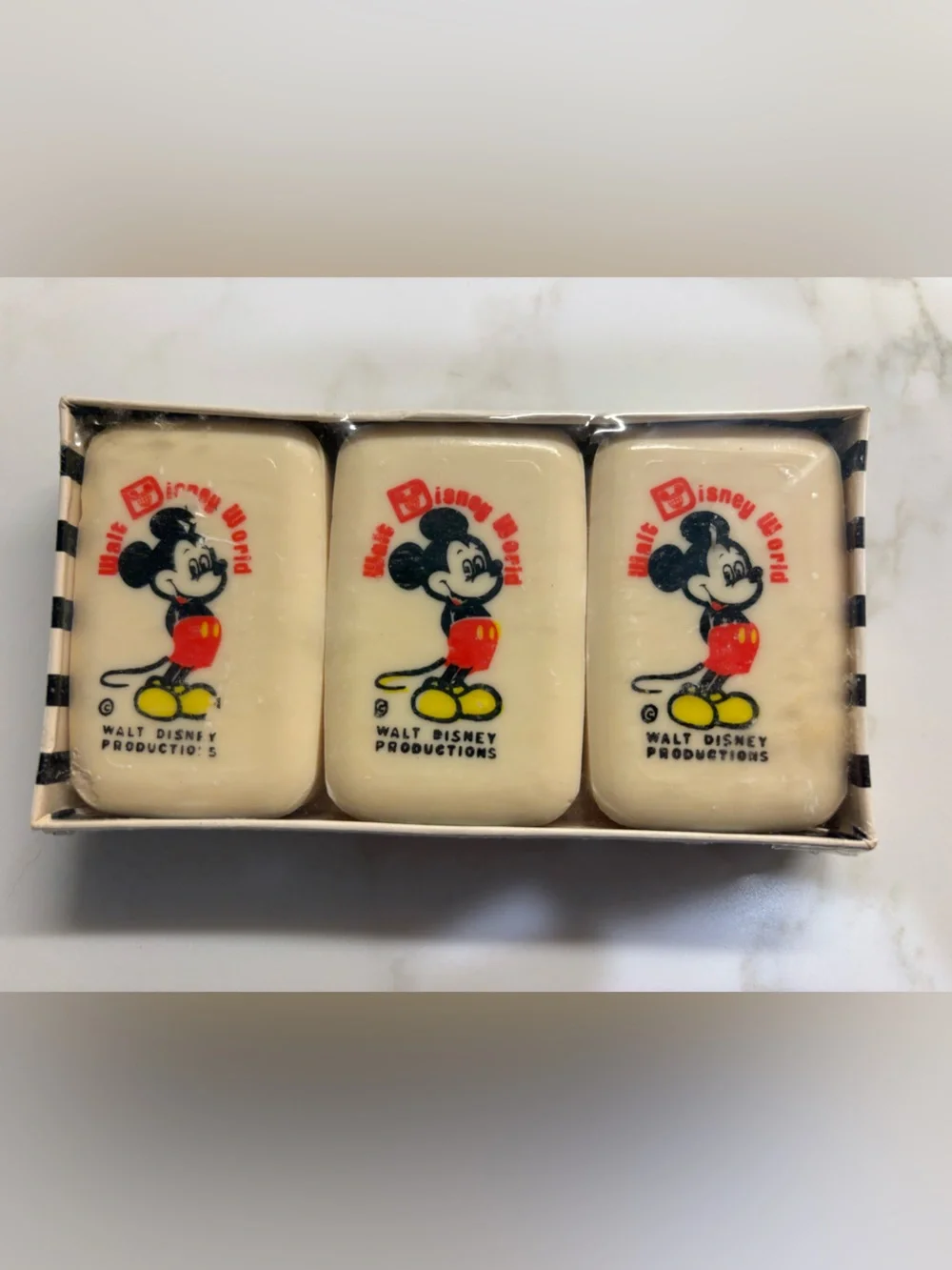 1970’s Walt Disney World Mickey Mouse Soap Bar Trio